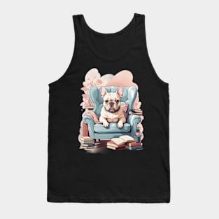 Whimsical French Bulldog Reading Nook Tank Top